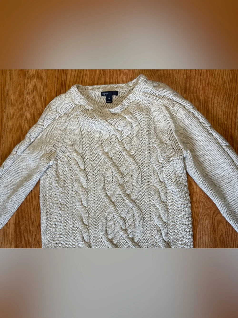 GAP Cream Cable Crewneck Sweater